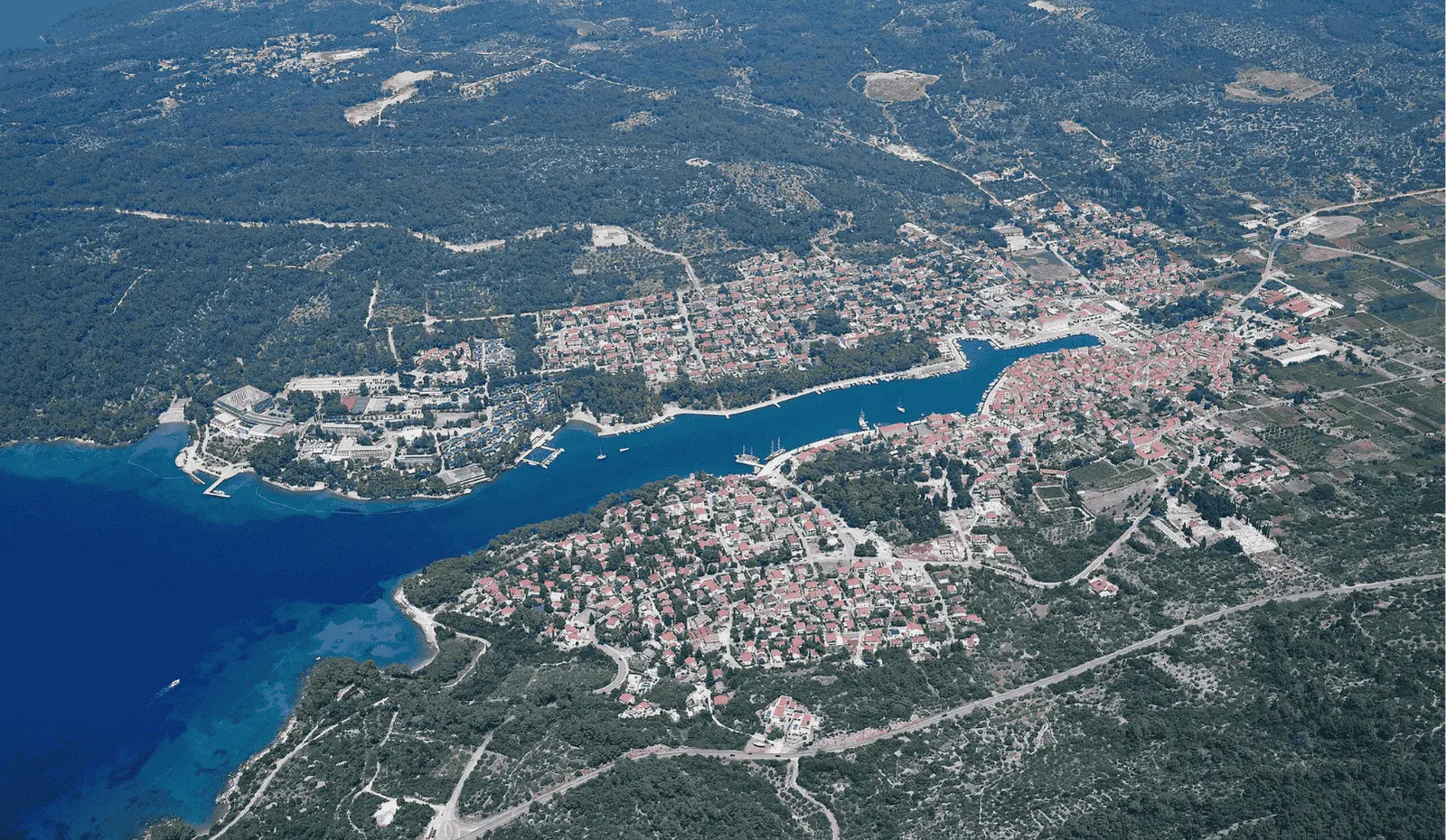 Aerial image of Stari Grad, island of Hvar (view from the south)